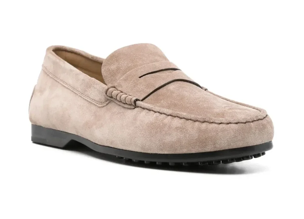 Tod's Gommino suede loafers classic penny slot TAN COLOR size 39 1/2 S000147